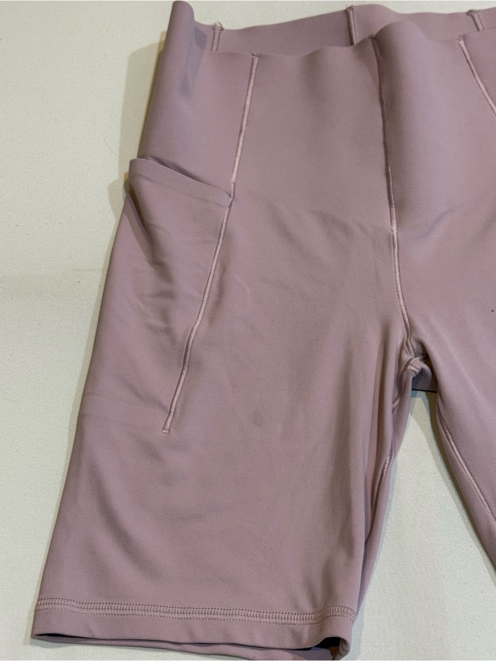 Offline by Aerie High Rise Biker Shorts Mauve Pink Side Pocket Activewear Sz: S - Picture 8 of 11